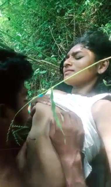 Horny lover couples free desi porn enjoy outdoor in jungle