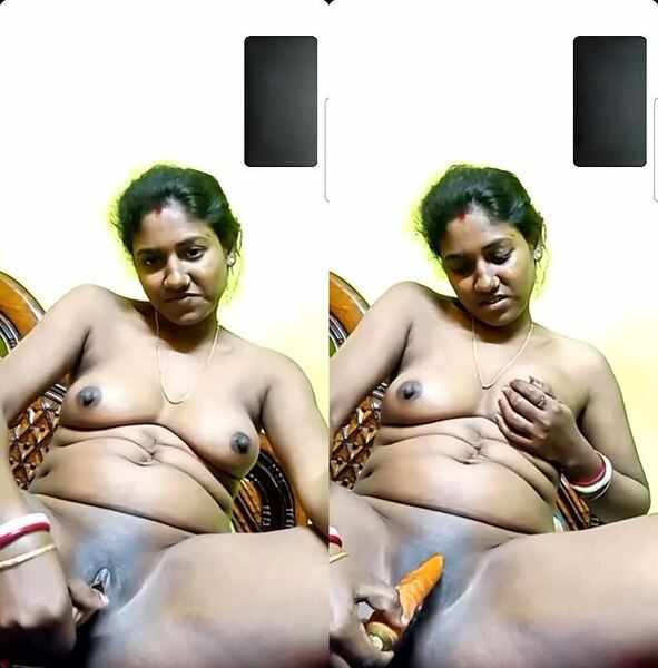 Amateur village horny desihot bhabhi xxx fingering with carrot